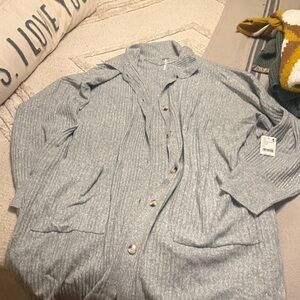 Free people Oversized Light grey Cardigan Sz xl
